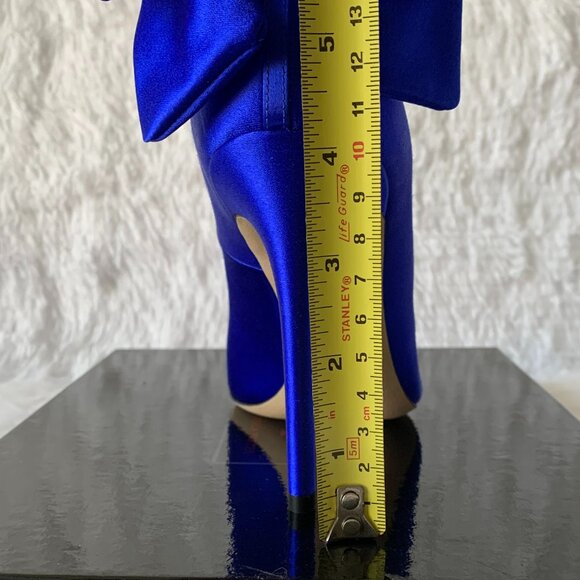 NIB SJP by Sarah Jessica Parker Lucille Bow Satin Pumps Blue EU 39.5 US 9 100mm - Picture 14 of 16